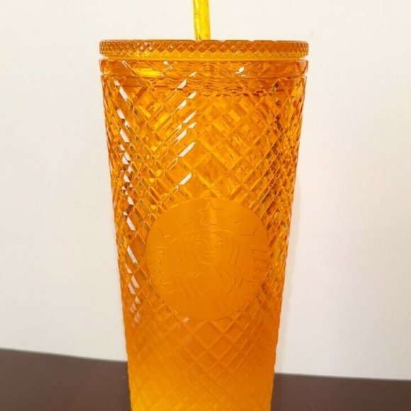 Starbucks Summer 2022 Mango Ombre Jeweled Tumbler Cold Cup Venti 24oz - Picture 6 of 8